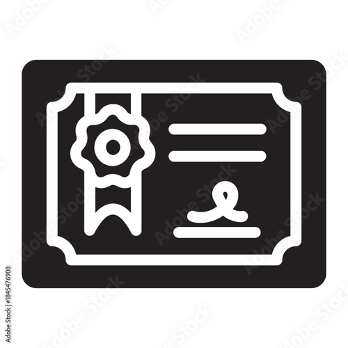 certificate glyph icon