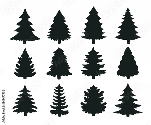 Christmas Tree Silhouette Vec...