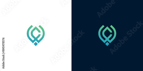 Modern abstract W C letters logo design inspiration, sleek contemporary lettermark for technology or business