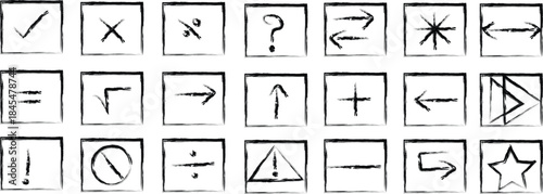 Collection of 20th century style symbols and icons