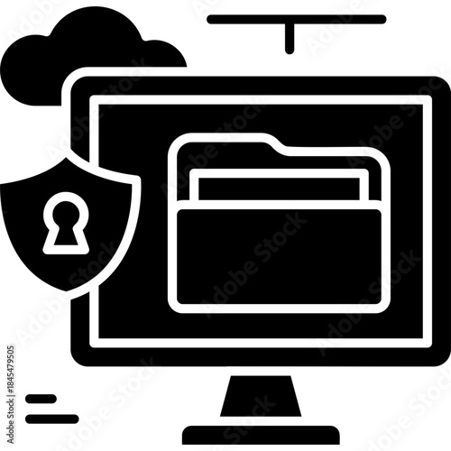 Glyph Solid Data Protection Icon