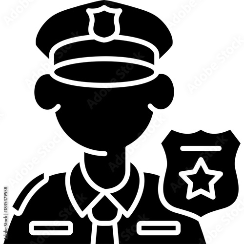 Glyph Solid Law Enforcement Icon