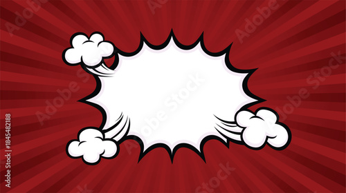 Comic background with blank boom speech bubble
