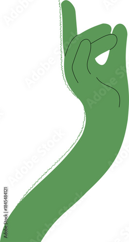 vector illustration of a twisted hand, grabbing, hand grabbing, arm