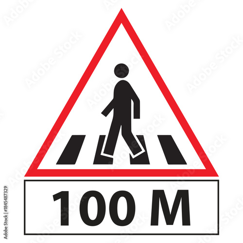 Pedestrian crossing and crosswalk sign victor Illustration
