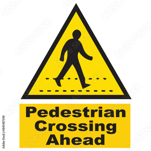 Pedestrian Crossing with Graphic Sign Victor Illustration