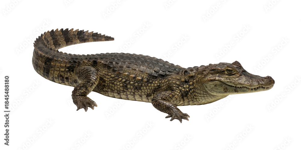 Naklejka premium Young crocodile isolated on white background