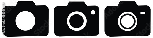 Photo Camera and Image Icon Set – Vector Outline Collection for Photography, Media, and Web Design