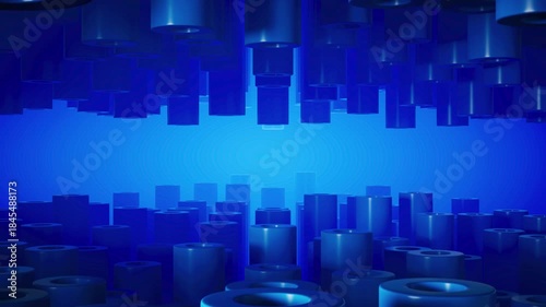 Waving Blue Abstract Cylinders Dynamic Backdrop