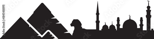 Egypt skyline, Egypt cityscape, Egypt. design Vector black silhouette