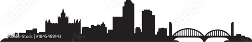 Foto Saskatoon Skyline Canada. design Vector black silhouette