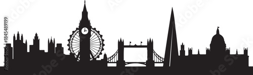 England City Skyline. design Vector black silhouette