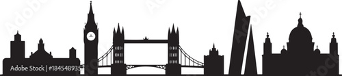 England City Skyline. design Vector black silhouette