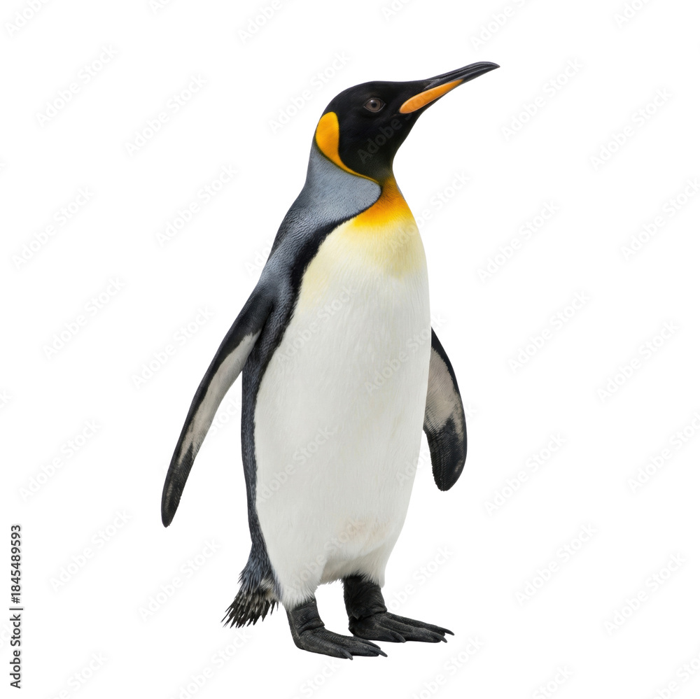 Fototapeta premium King penguin standing isolated on white background