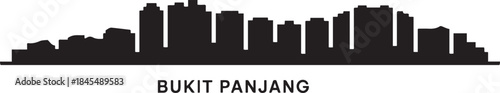 Bukit Panjang Singapore Skyline Silhouette. design Vector black silhouette
