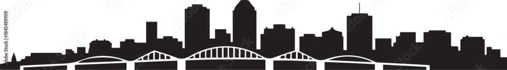 Fototapeta premium Saskatoon Skyline Canada Cityscape. design Vector black silhouette