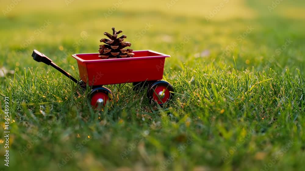 custom made wallpaper toronto digitalRed Toy Wagon On Sunlit Lawn
