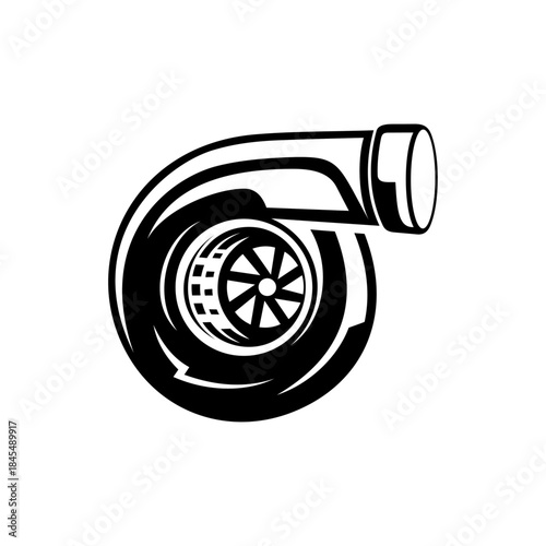 Turbo performance-boosting car logo template. Vector illustration.