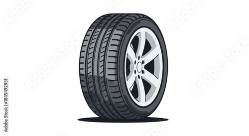 A car wheel isolated on white background.