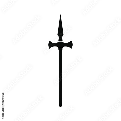 Crosse spear silhouette icon vector flat design.