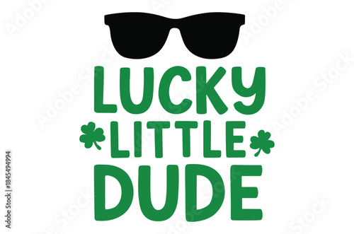 Lucky little dude with cool shades and shamrocks