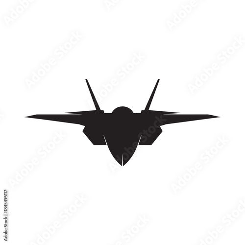 A striking silhouette of a modern fighter jet viewed from directly below