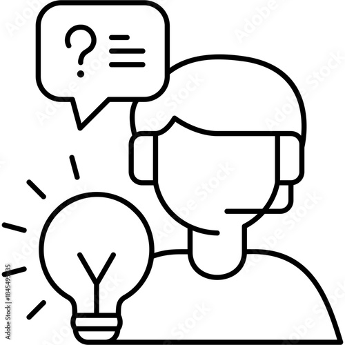 Line Art Customer Solution Icon