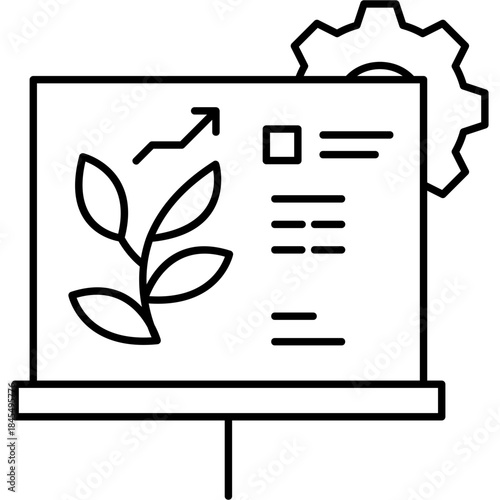 Line Art Growth Plan Icon