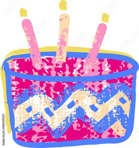 Crayon Cake with Candles