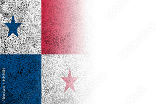 White background with Panama flag on fishing net