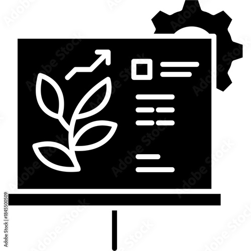 Glyph Solid Growth Plan Icon