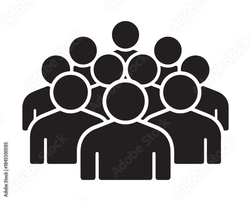 Group of people icon silhouette symbol vector