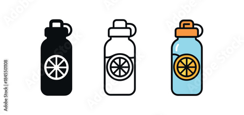 seasonal self care summer water bottle with slice of fruit