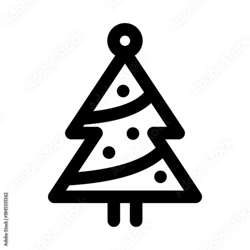Christmas tree winter holiday decoration icon vector for app website design