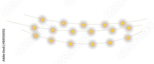 Tableau sur toile PNG Gold Garland Lights, Transparent Christmas Decoration Overlay, Minimal Winte