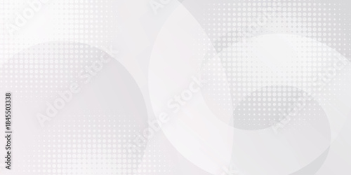 Abstract gray and white gradient background with circle shape design and overlapping halftone composition. Modern round vector illustration for cover, brochure, certificate, and presentation. VOL. 3