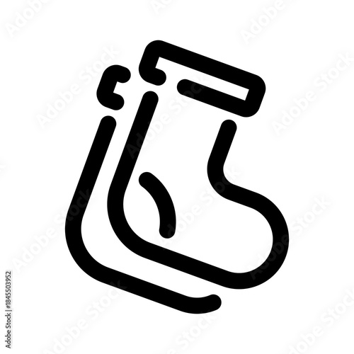 Two christmas stocking winter holiday gift sock icon for app website design