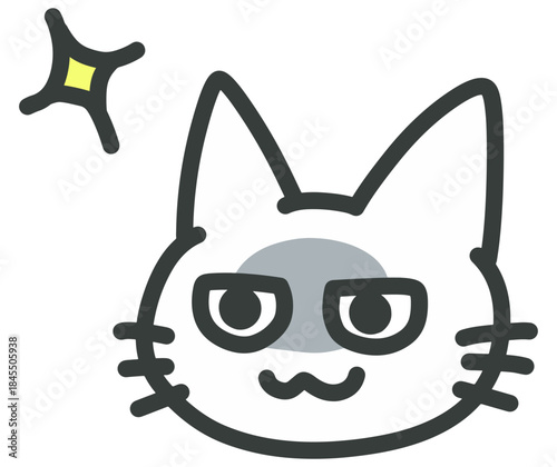 何か企んでいるような顔でニヤリと笑う猫のイラスト