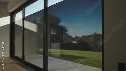 Modern Window View - Serene Outdoor Scenery and Natural Light.