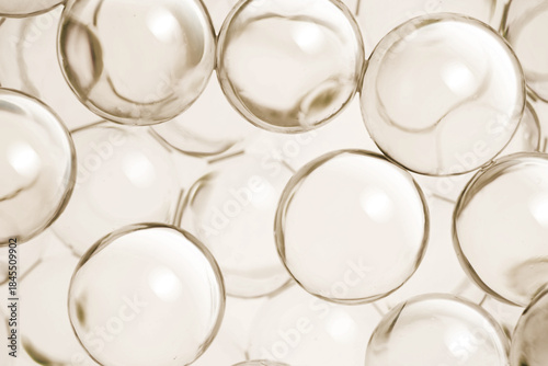 Yellow cosmetic ingredient beige balls of bubble molecular cell ingredient texture