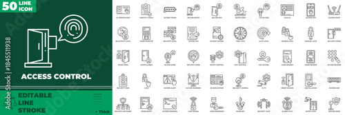 Access Control Line Editable Icons set