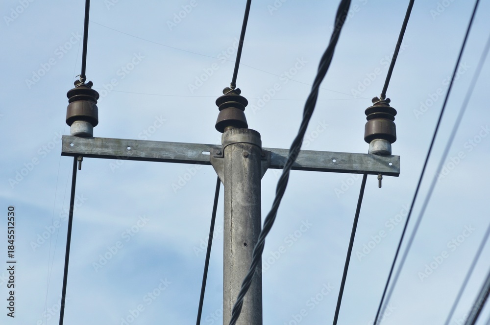 Obraz premium High Voltage Distribution Lines on Utility Pole