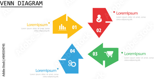 Venn diagram infographic chart template