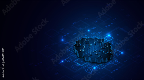 Circuit board of computer neural network or electronic artificial intelligence. Brain circuit technology. modern technology innovation concept background