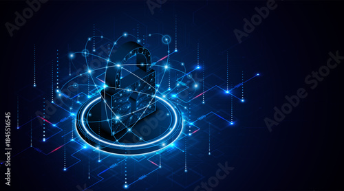 Lock icon. Cyber ​​security and data protection concepts and privacy. Innovative concept of advanced safety technology
