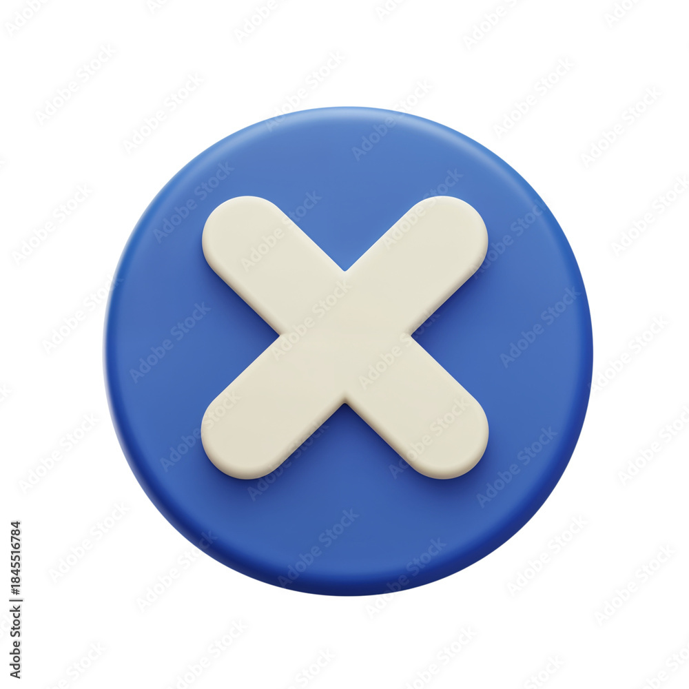 Obraz premium Close button icon symbol simple modern geometric design element for digital applications transparent background