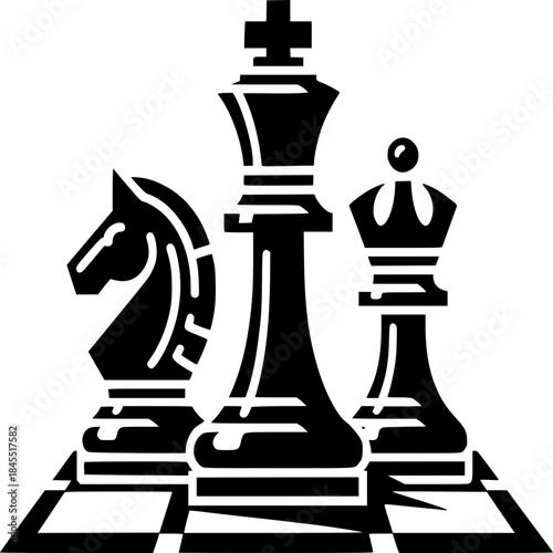 Chess Piece Iconography: An artistic silhouette showcases the strategic elegance of chess