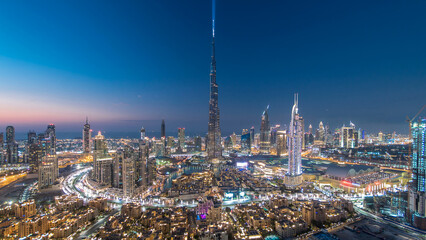 Crédence de cuisine Burj Khalifa Dubai Downtown du jour à la nuit  © HyperlapsePro