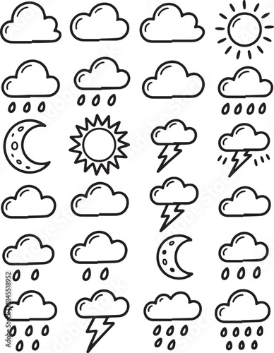 Weather icons set in simple style
