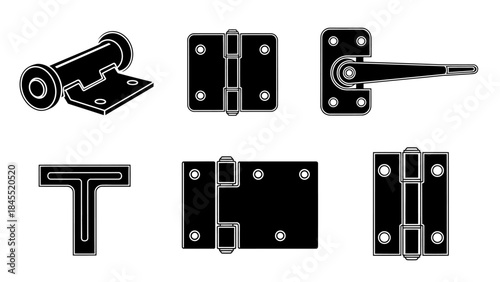 Hardware elements vector set isolated on white background for design